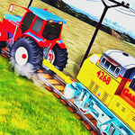 Chained Tractor Towing Train Simulator