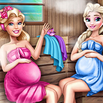 Cute Mommies Pregnant Sauna