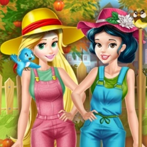 Princesses Working in the Garden